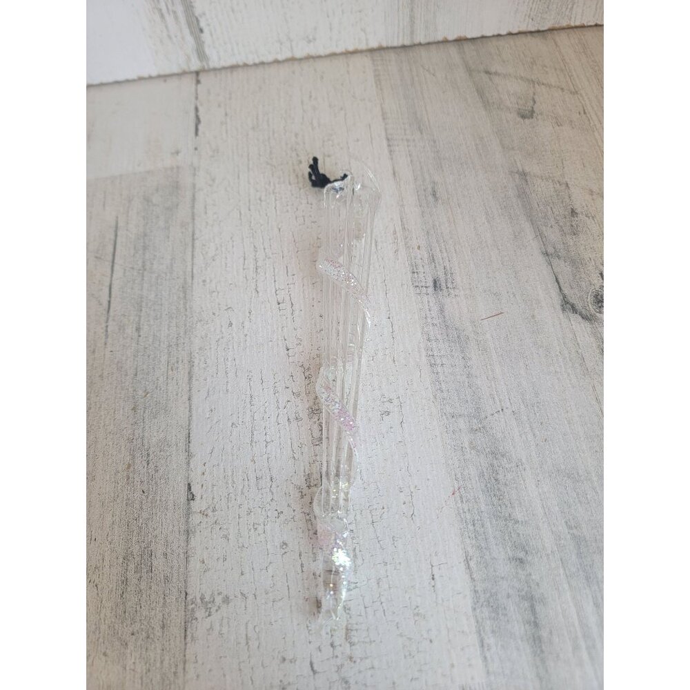 Acrylic spiral icicle‎ glitter ornament Xmas decor